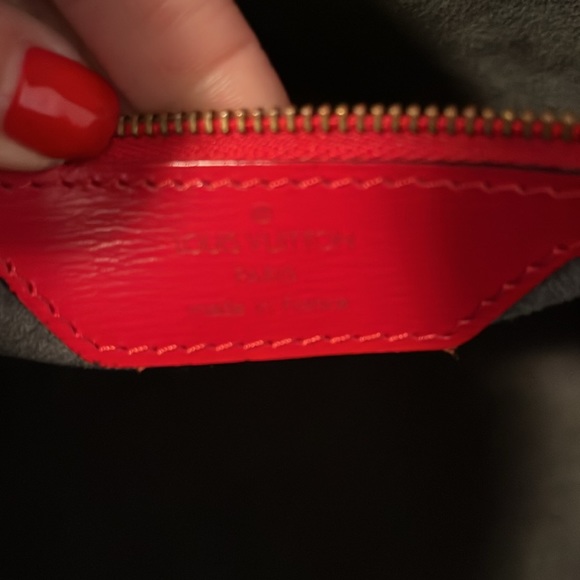 Louis Vuitton Red Saint Jacques Epi Leather Shoulder Bag Vintage Tote Rare - Picture 11 of 16